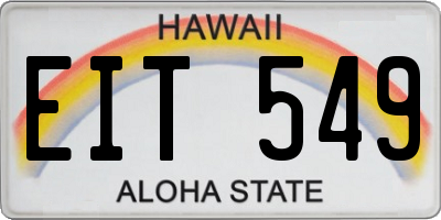 HI license plate EIT549