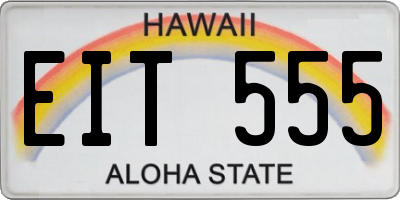 HI license plate EIT555