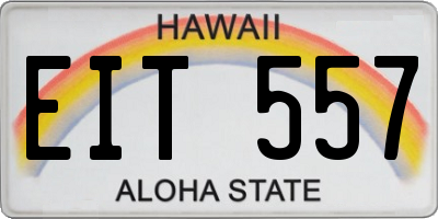 HI license plate EIT557