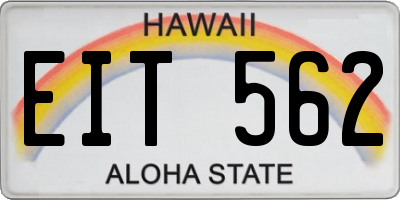 HI license plate EIT562