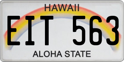 HI license plate EIT563