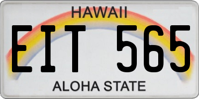 HI license plate EIT565