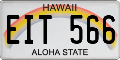HI license plate EIT566