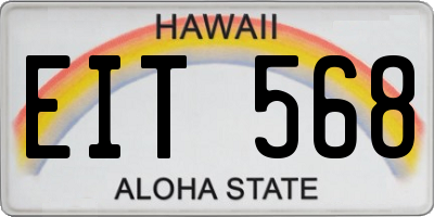 HI license plate EIT568