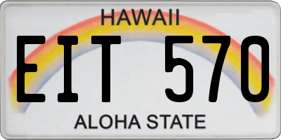 HI license plate EIT570