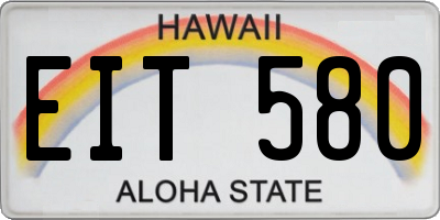 HI license plate EIT580
