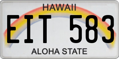 HI license plate EIT583