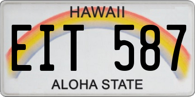 HI license plate EIT587