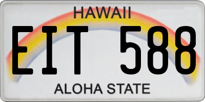 HI license plate EIT588