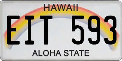 HI license plate EIT593