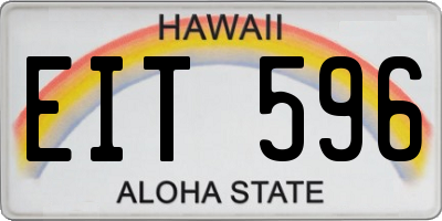 HI license plate EIT596