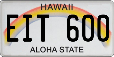 HI license plate EIT600