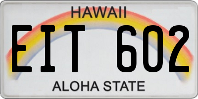 HI license plate EIT602