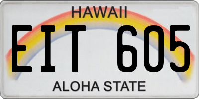 HI license plate EIT605