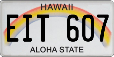 HI license plate EIT607