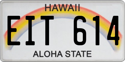 HI license plate EIT614