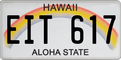 HI license plate EIT617
