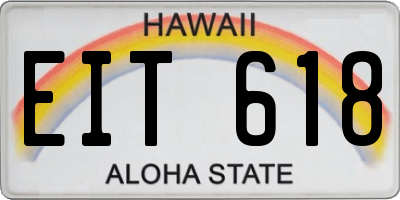 HI license plate EIT618
