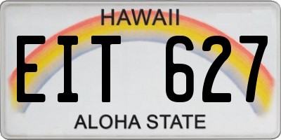 HI license plate EIT627