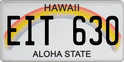 HI license plate EIT630