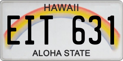 HI license plate EIT631