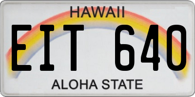 HI license plate EIT640