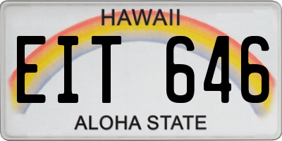 HI license plate EIT646