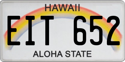 HI license plate EIT652