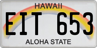 HI license plate EIT653