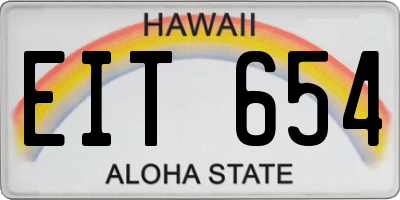 HI license plate EIT654