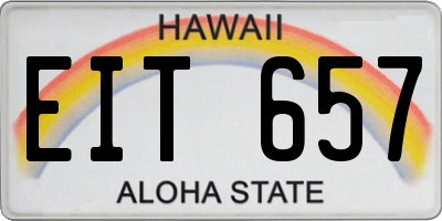 HI license plate EIT657