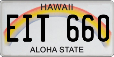 HI license plate EIT660