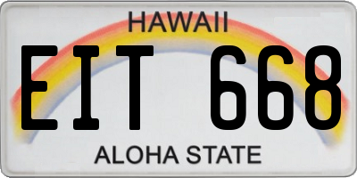 HI license plate EIT668