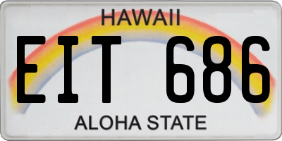 HI license plate EIT686