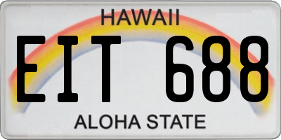 HI license plate EIT688