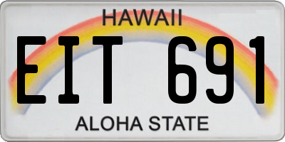 HI license plate EIT691