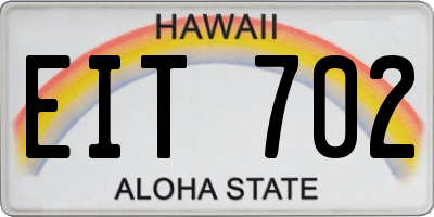 HI license plate EIT702