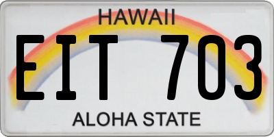 HI license plate EIT703