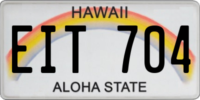 HI license plate EIT704