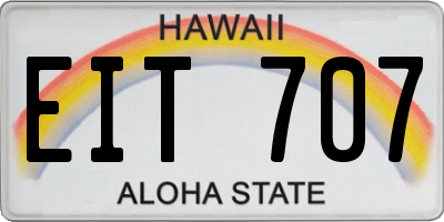 HI license plate EIT707