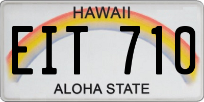 HI license plate EIT710