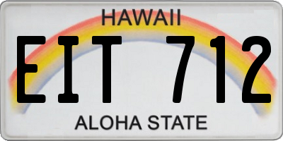 HI license plate EIT712