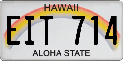 HI license plate EIT714