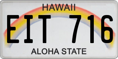 HI license plate EIT716