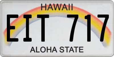 HI license plate EIT717