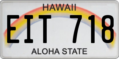 HI license plate EIT718