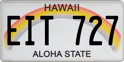 HI license plate EIT727