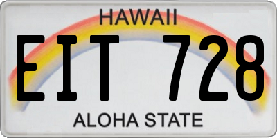 HI license plate EIT728