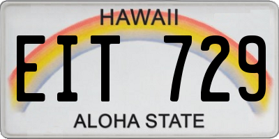 HI license plate EIT729