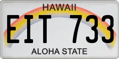 HI license plate EIT733